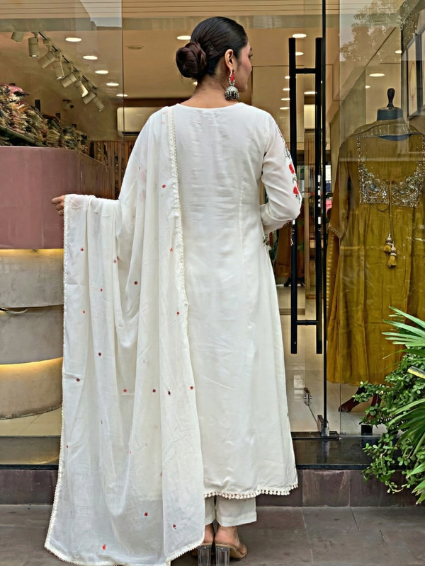 Designer Chanderi Silk Kurta Pant Set