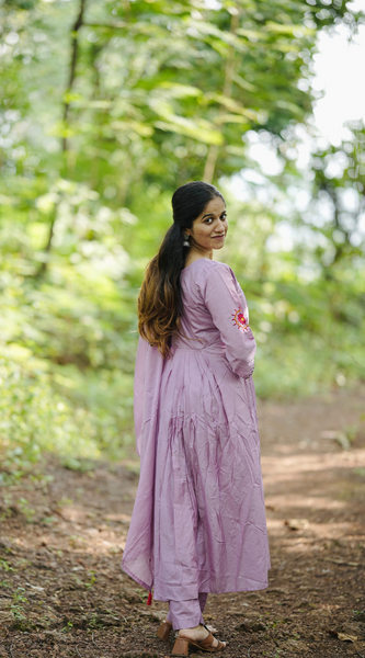 Chanderi Silk Suit Set With Real Mirror Style