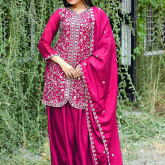 Chinon With Heavy Embroidery Work Suit