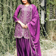 Chinon With Heavy Embroidery Work Suit
