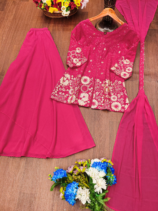 Fox Georgette Embroidery plazo suit
