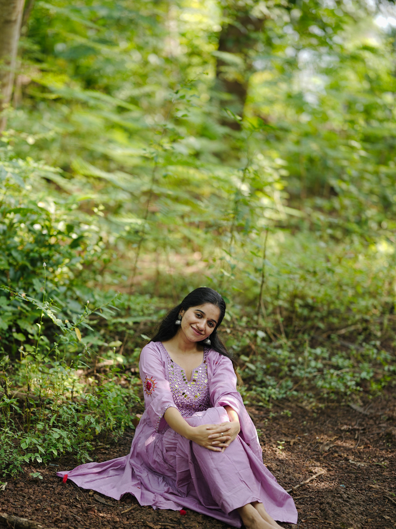 Chanderi Silk Suit Set With Real Mirror Style