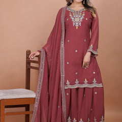 Fox Georgette Coding Sequence Sharara suit