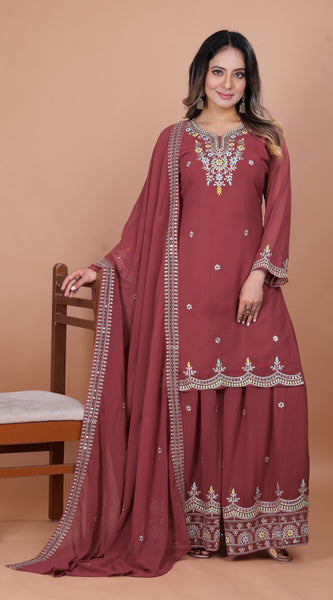Fox Georgette Coding Sequence Sharara suit