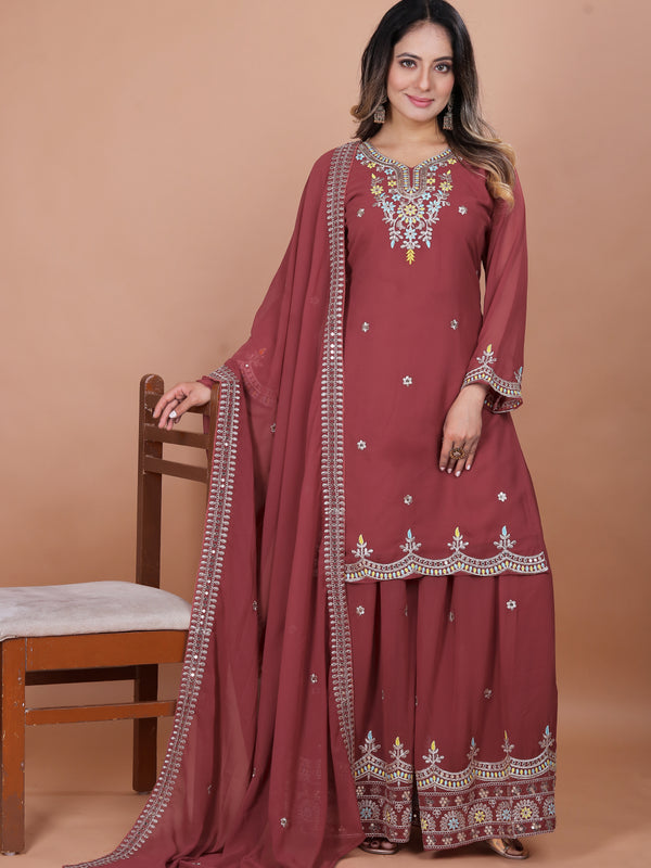 Fox Georgette Coding Sequence Sharara suit