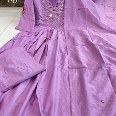 Chanderi Silk Suit Set With Real Mirror Style