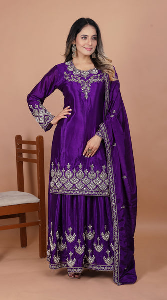 Embroidered Sharara Indo Western