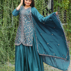 Chinon With Heavy Embroidery Work Suit