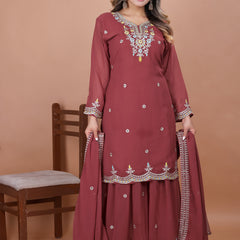 Fox Georgette Coding Sequence Sharara suit