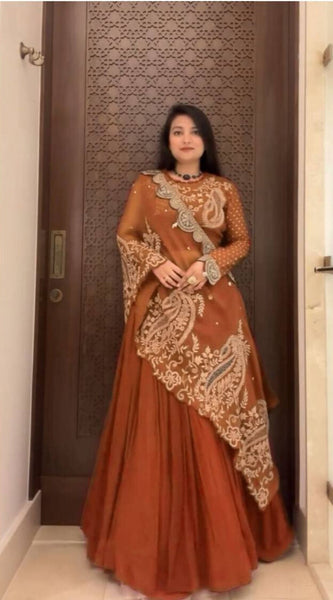 Stylish Blouse & Shrug Lehenga