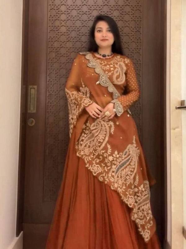 Stylish Blouse & Shrug Lehenga