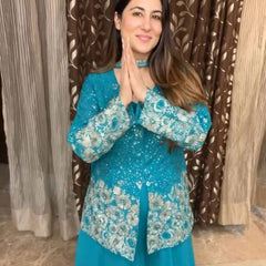 Fox Georgette Embroidery plazo suit