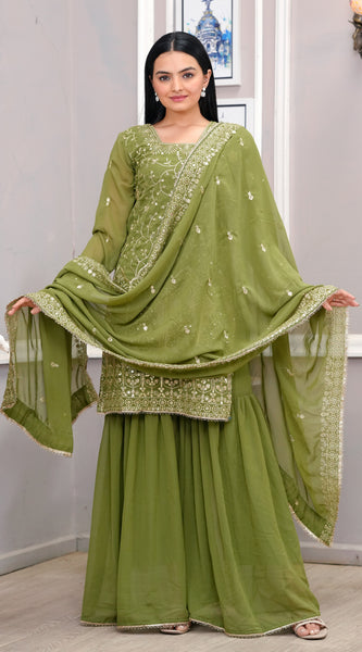 Georgette Embroidered suit