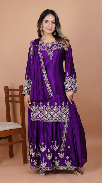Embroidered Sharara Indo Western