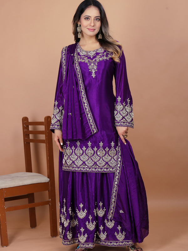 Embroidered Sharara Indo Western