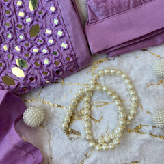Chanderi Silk Suit Set With Real Mirror Style