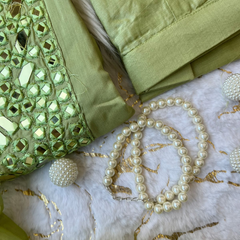 Chanderi Silk Suit Set With Real Mirror Style