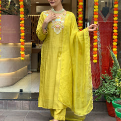 Women’s Embroidered Chanderi Silk Kurta Set