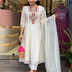 Mirror Work Dresses With Bottom & Dupatta
