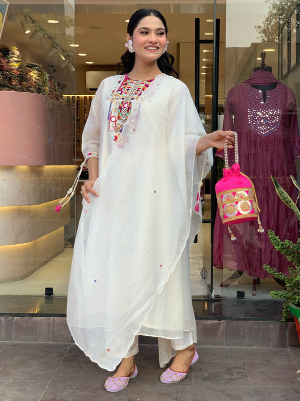 Mirror Work Dresses With Bottom & Dupatta