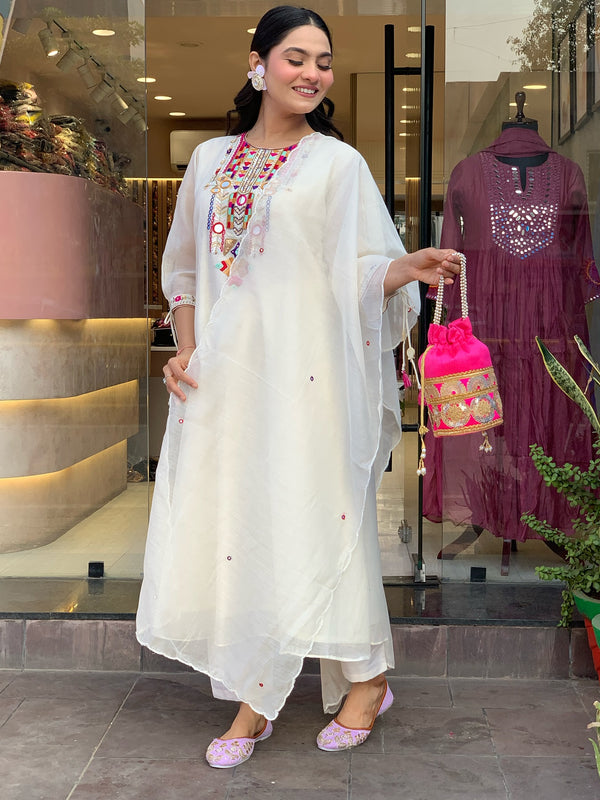 Mirror Work Dresses With Bottom & Dupatta