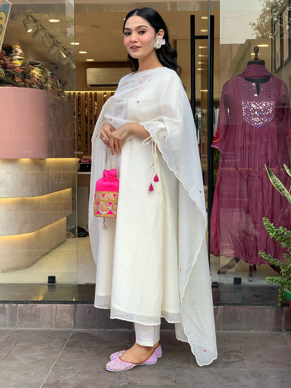 Mirror Work Dresses With Bottom & Dupatta