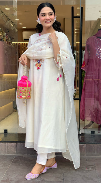 Mirror Work Dresses With Bottom & Dupatta