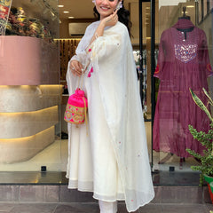 Mirror Work Dresses With Bottom & Dupatta