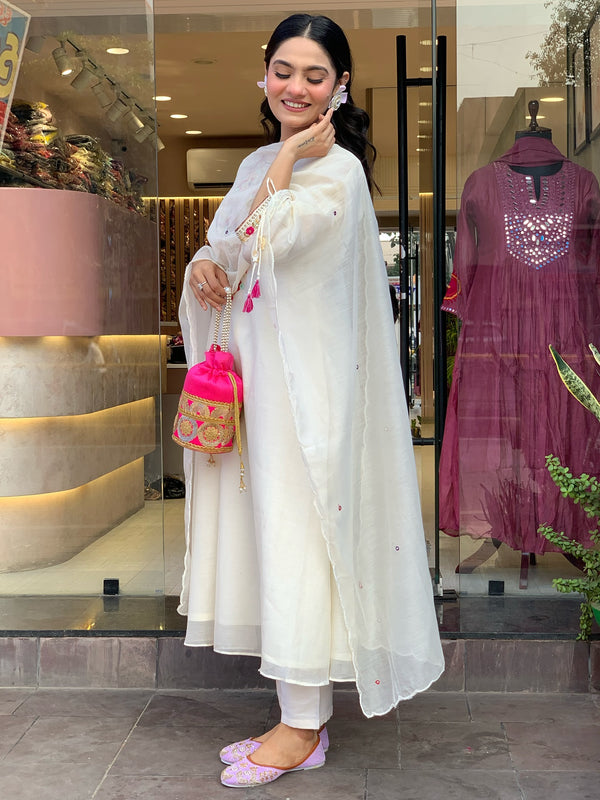 Mirror Work Dresses With Bottom & Dupatta