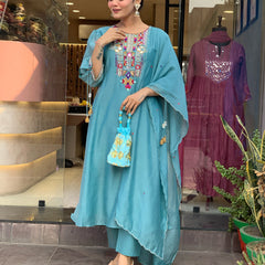 Mirror Work Dresses With Bottom & Dupatta