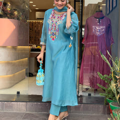 Mirror Work Dresses With Bottom & Dupatta