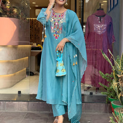 Mirror Work Dresses With Bottom & Dupatta