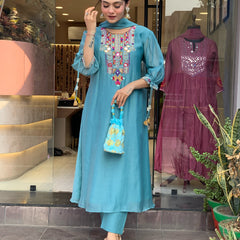 Mirror Work Dresses With Bottom & Dupatta