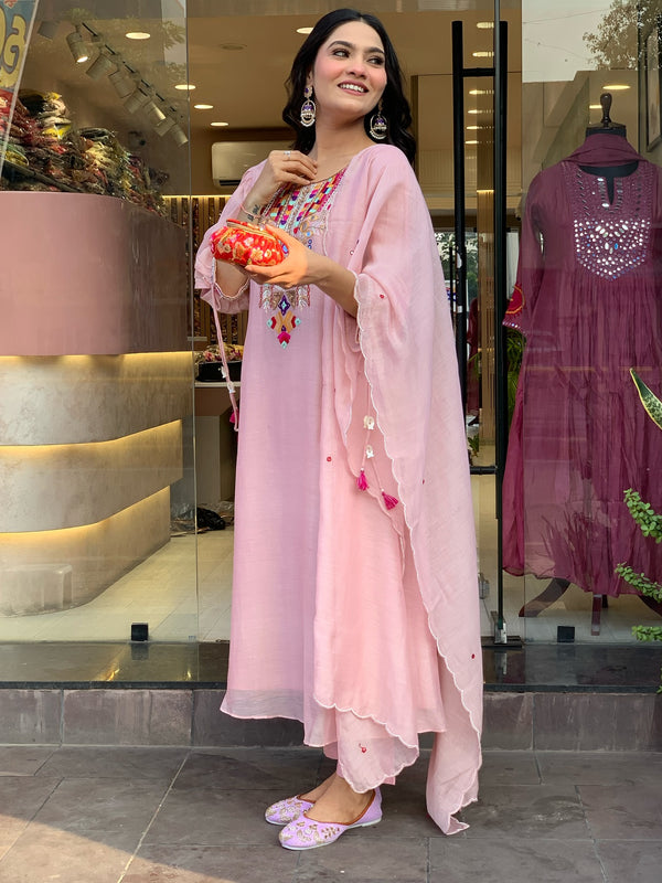Mirror Work Dresses With Bottom & Dupatta