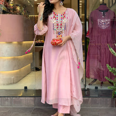 Mirror Work Dresses With Bottom & Dupatta