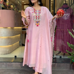 Mirror Work Dresses With Bottom & Dupatta