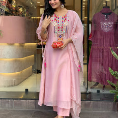 Mirror Work Dresses With Bottom & Dupatta