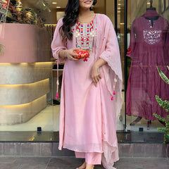 Mirror Work Dresses With Bottom & Dupatta