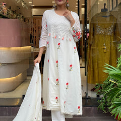 Designer Chanderi Silk Kurta Pant Set