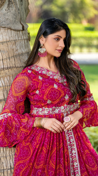 Bandhani Gotapatti Work Indo Western