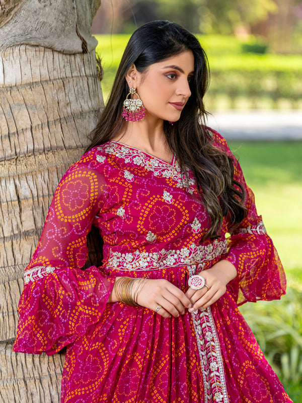 Bandhani Gotapatti Work Indo Western