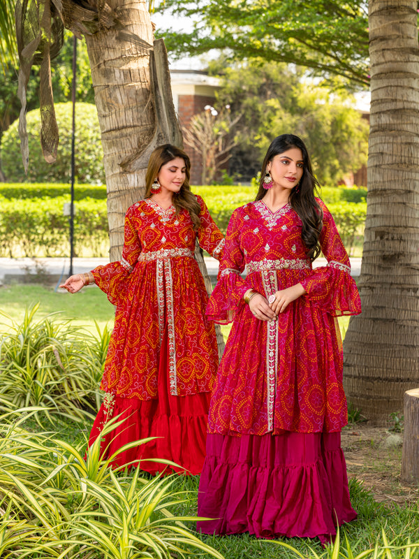 Bandhani Gotapatti Work Indo Western