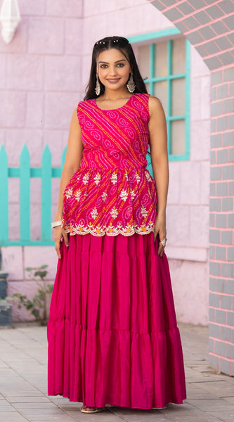 Bandhani Peplum Chic Indo Western