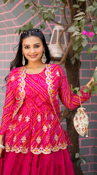 Bandhani Peplum Chic Indo Western