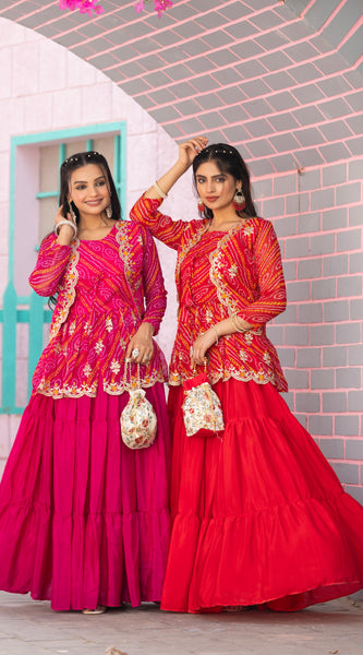 Bandhani Peplum Chic Indo Western