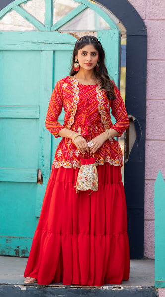 Bandhani Peplum Chic Indo Western