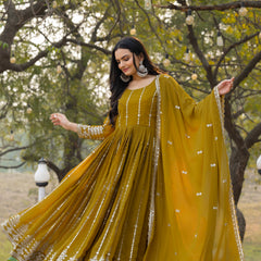 Mirror Work Georgette Lehenga