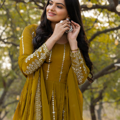 Mirror Work Georgette Lehenga