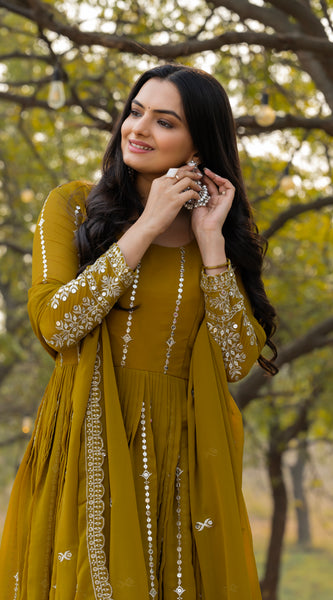 Mirror Work Georgette Lehenga