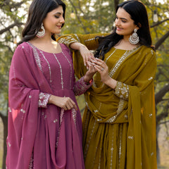 Mirror Work Georgette Lehenga